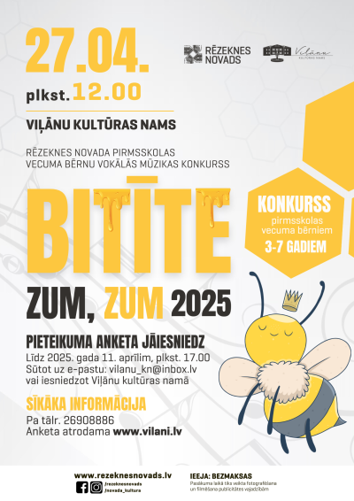 Rēzeknes novada bērnu vokālās mūzikas konkurss “Bitīte zum, zum - 2025” 
