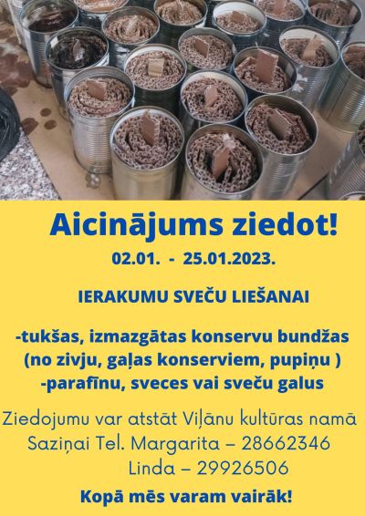 Aicinājums ziedot! 