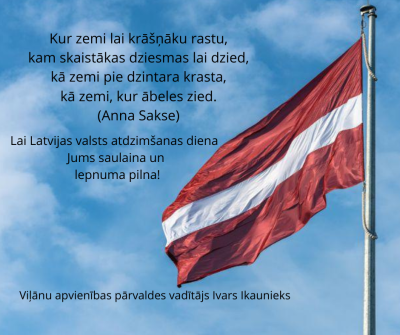 Sveiciens Latvijas Republikas Neatkarības atjaunošans dienā!