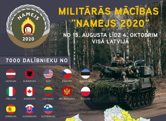 Sākas Nacionālo bruņoto spēku militāro mācību cikls “Namejs 2020”