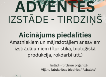 Adventes tirdziņš-izstāde aicina 